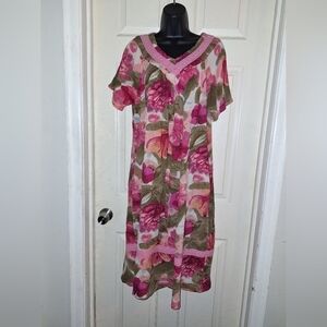Coral bay floral dress 100% cotton size medium